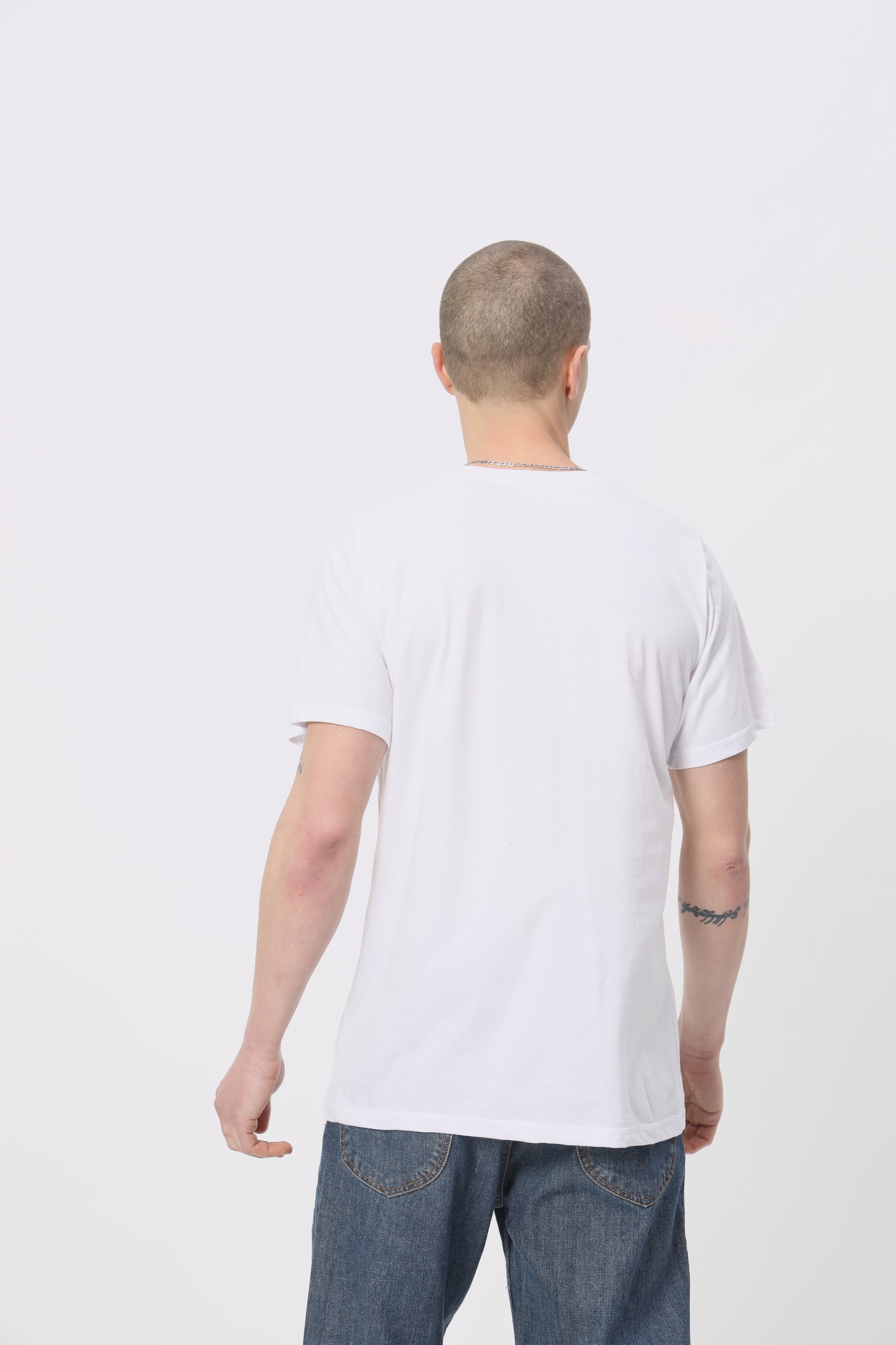 Ying Yang Printed Regular Fit White  T-shirt