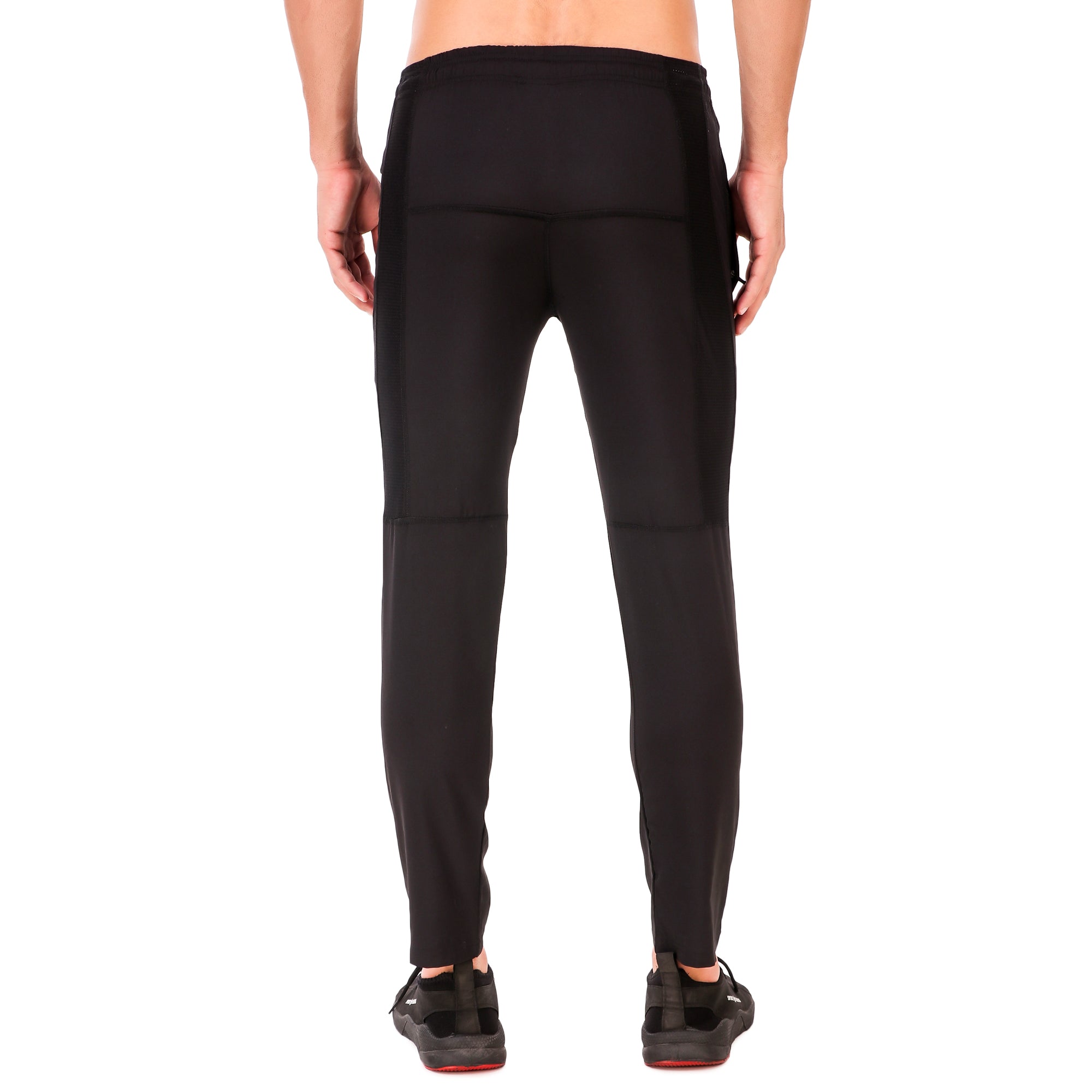 Men’s Solid Black Dry Fit Training Track Pants