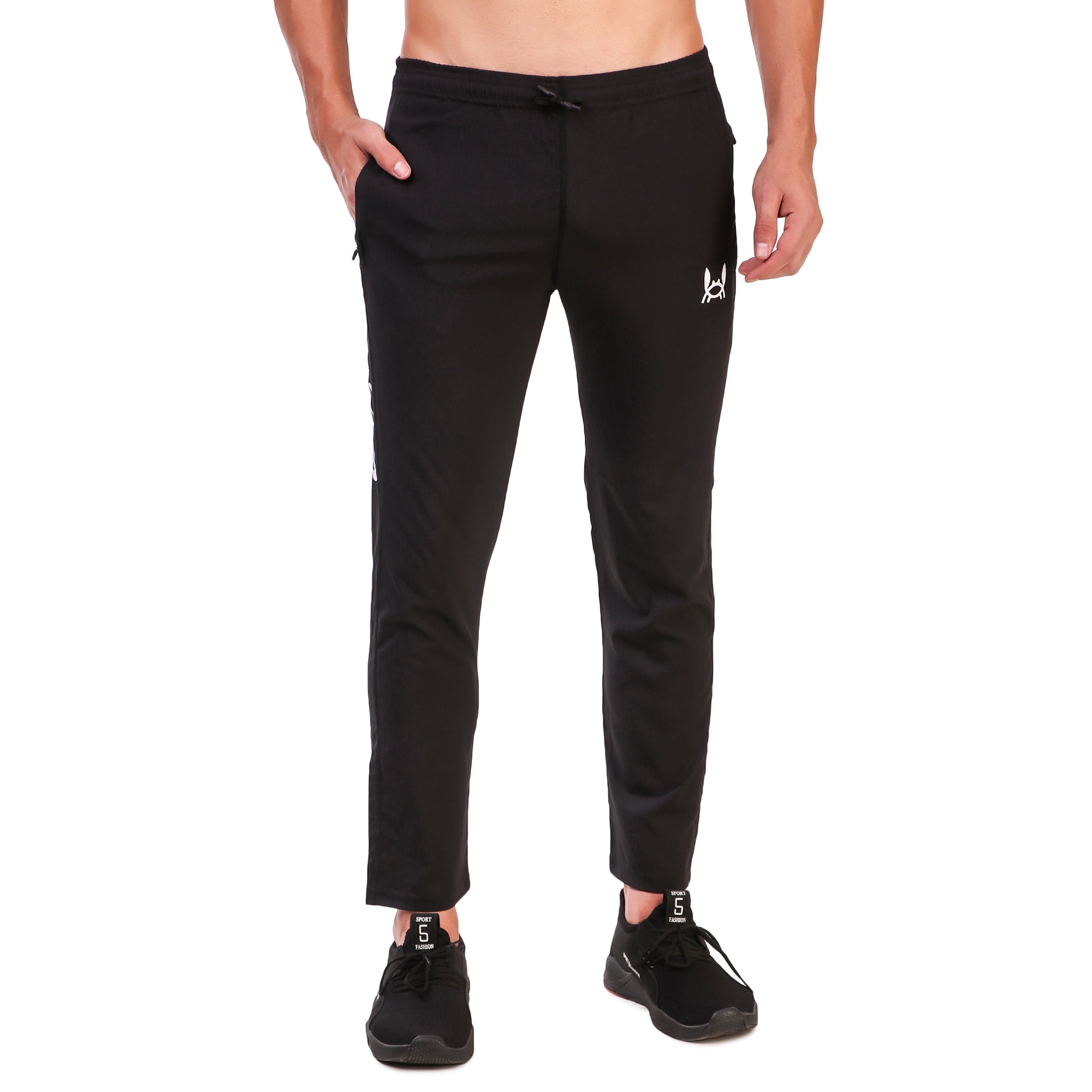Men’s Solid Black Dry Fit Training Track Pants
