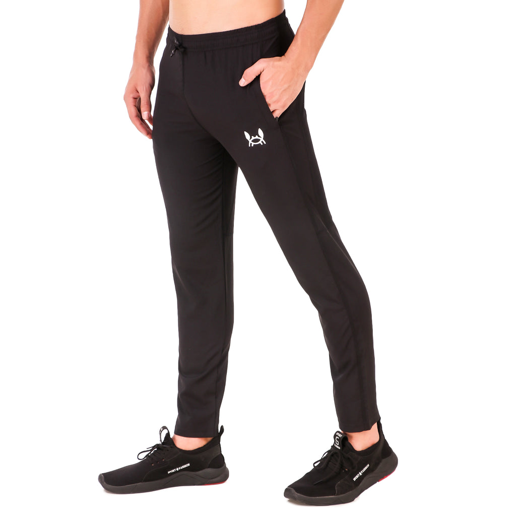 Men’s Solid Black Dry Fit Training Track Pants