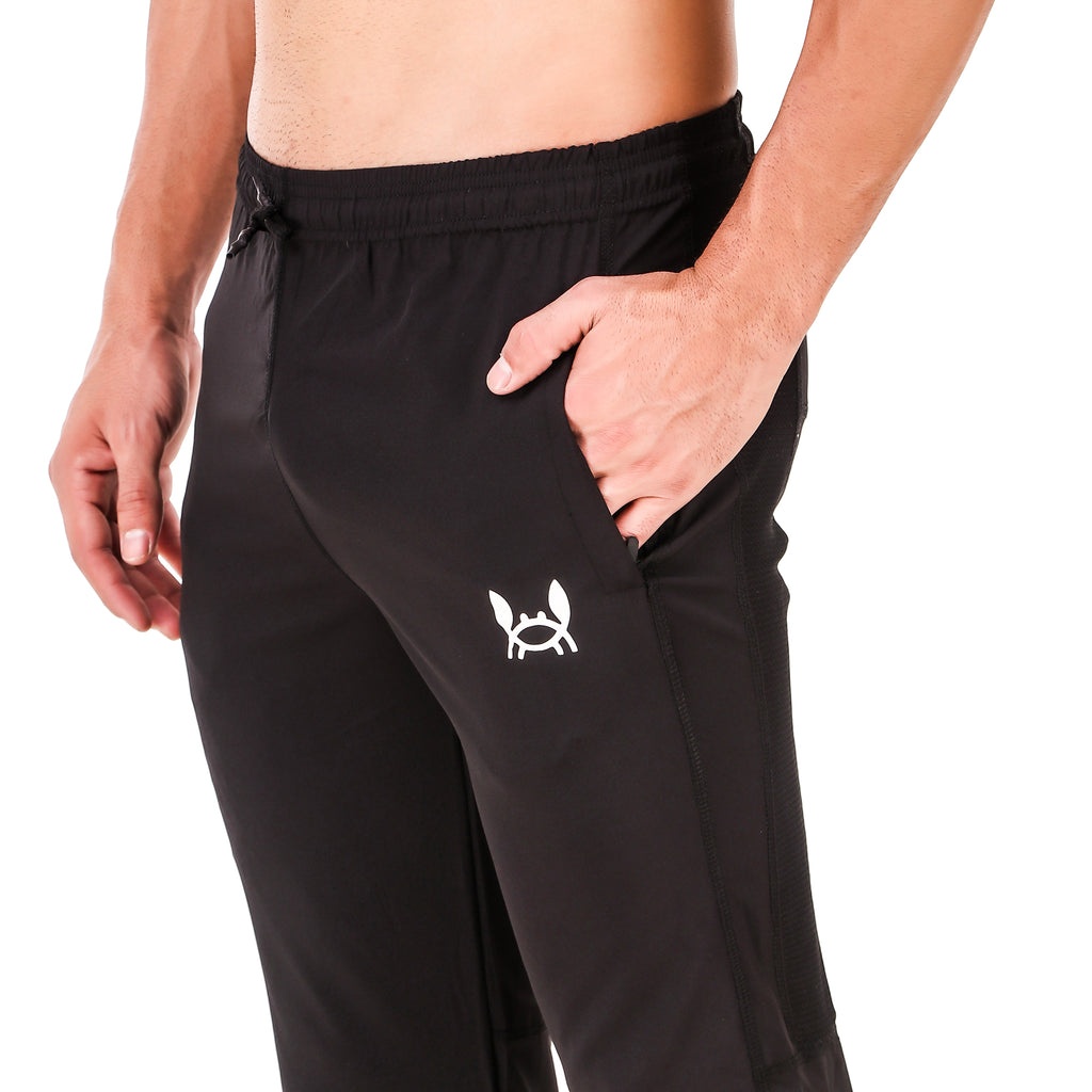 Men’s Solid Black Dry Fit Training Track Pants