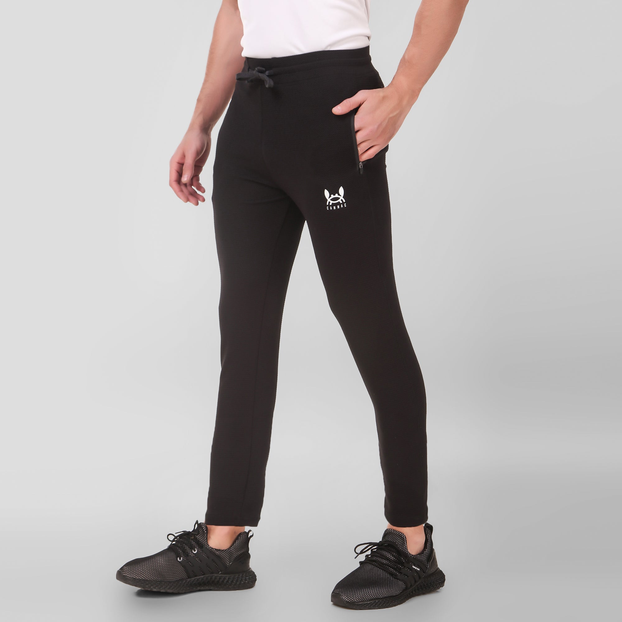 Men Stretchable Black Track Pant