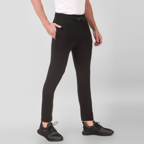 Men Stretchable Black Track Pant