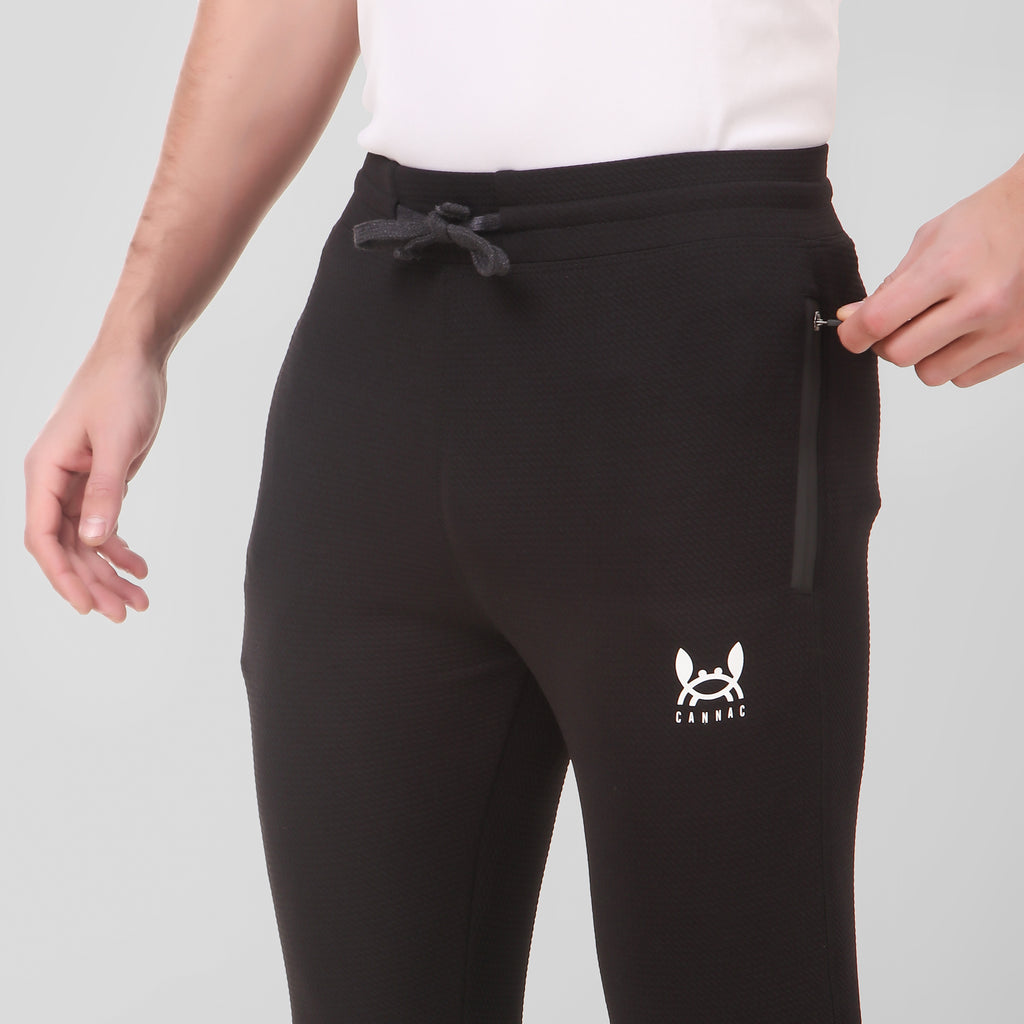 Men Stretchable Black Track Pant