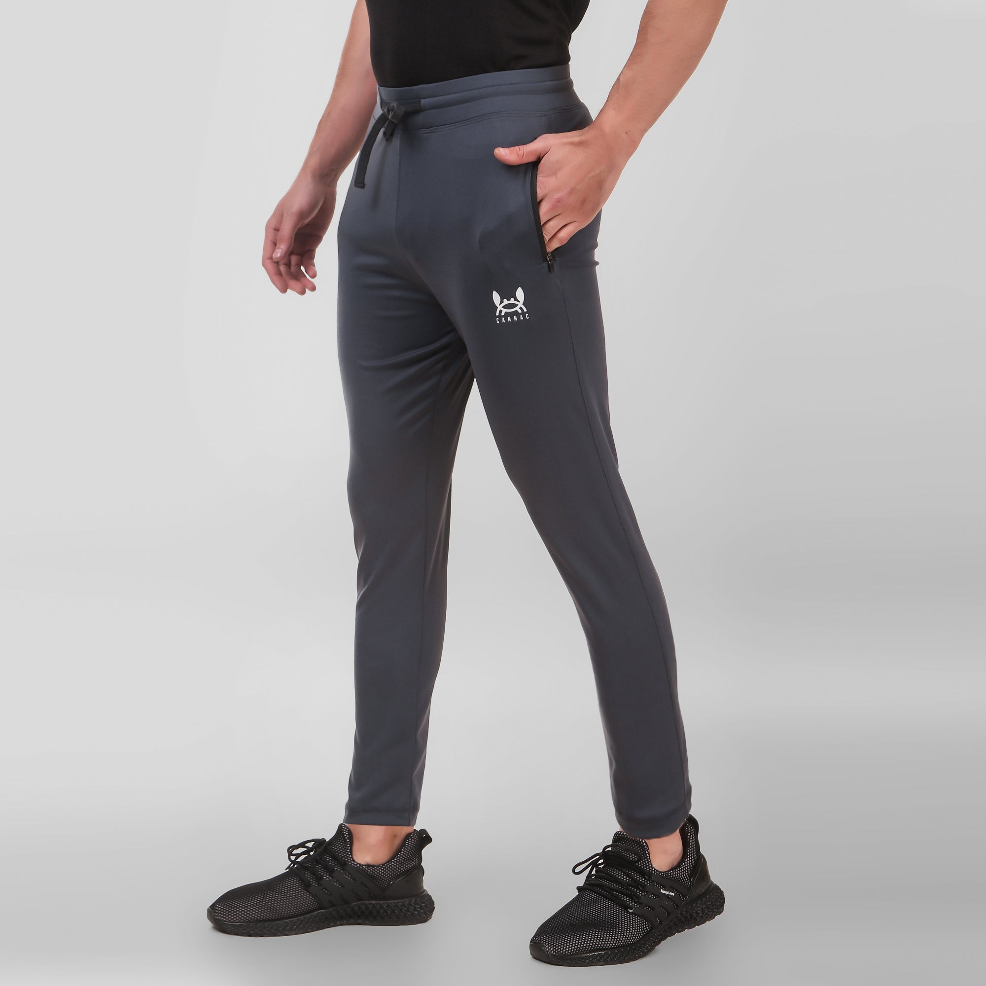 Men Grey  4 Way Track Pant