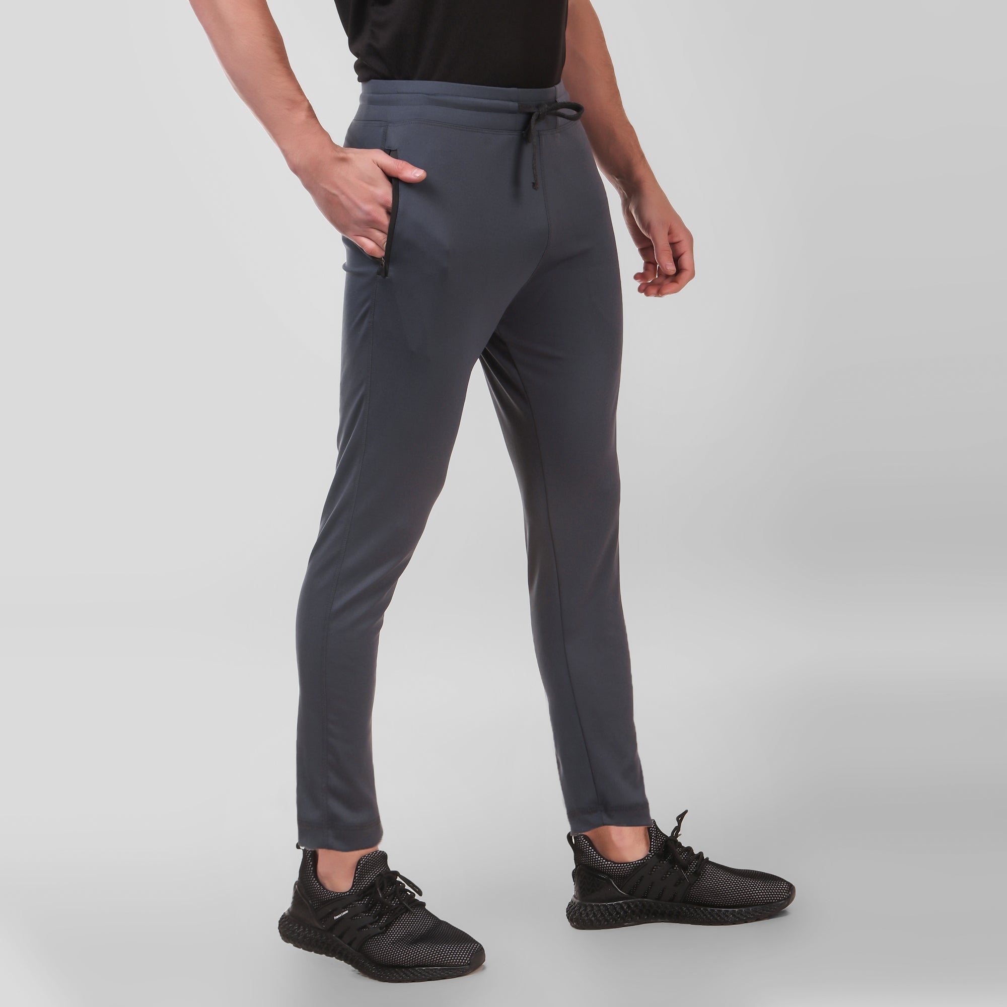 Men Grey  4 Way Track Pant