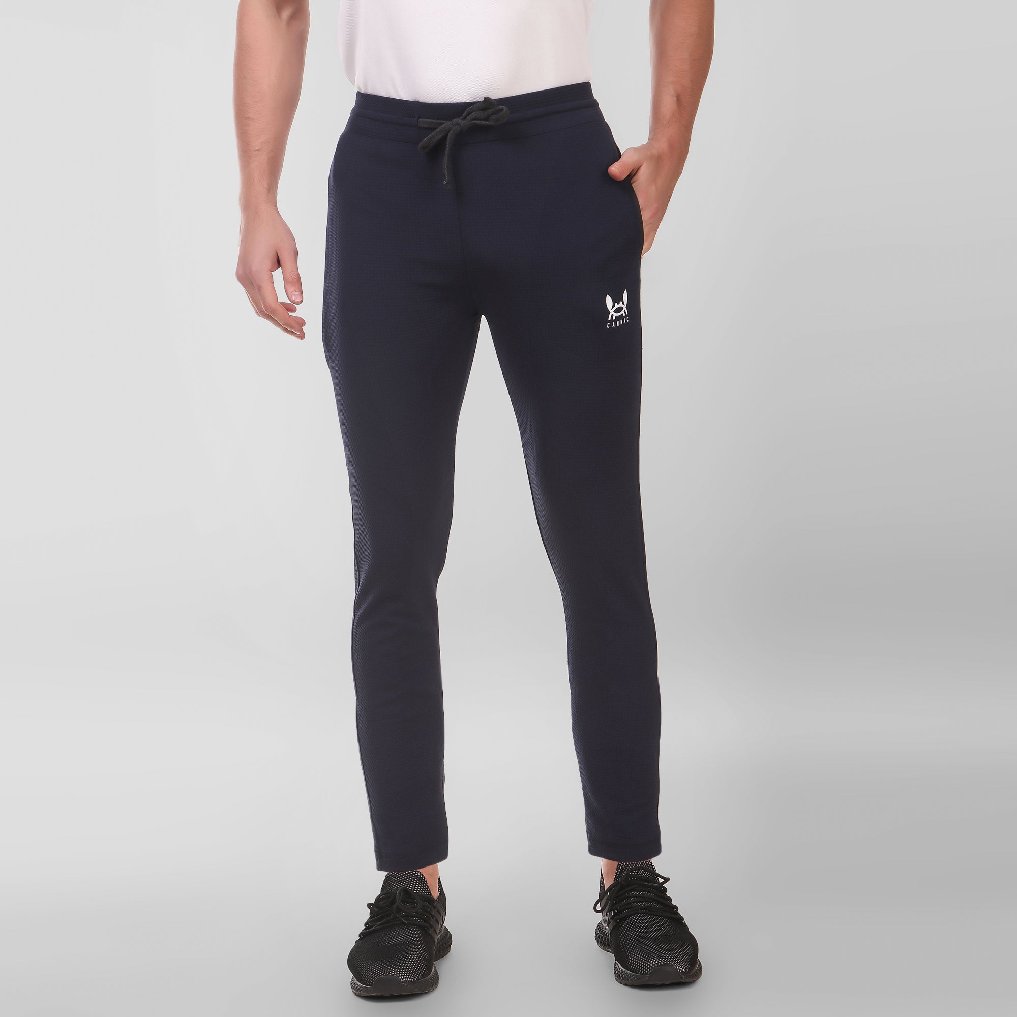 Men Stretchable Blue Track Pant