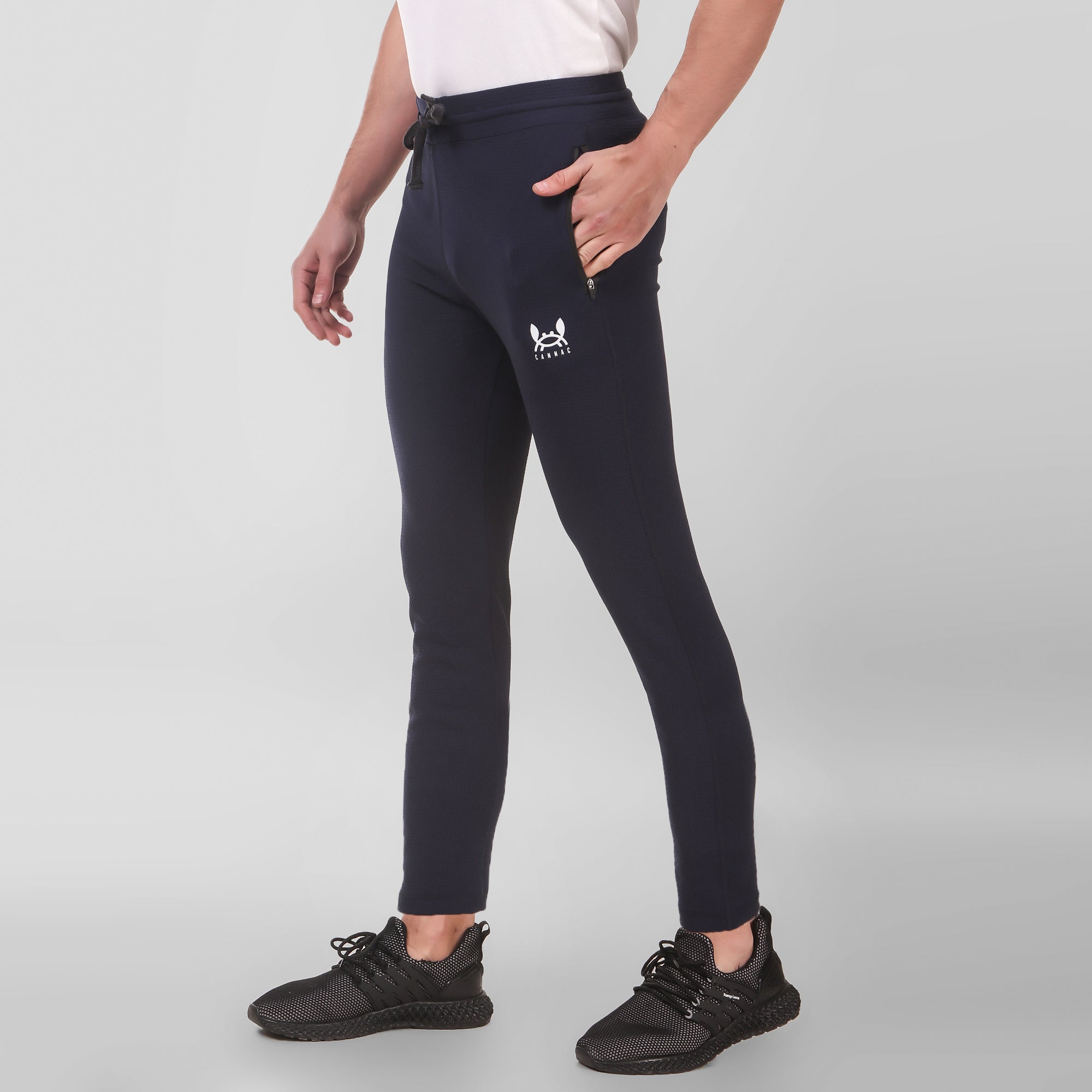 Men Stretchable Blue Track Pant