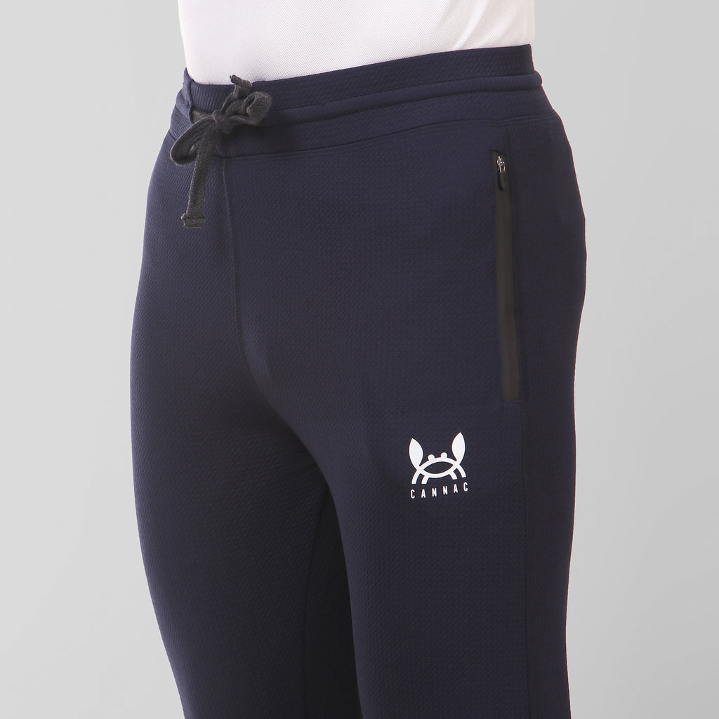 Men Stretchable Blue Track Pant