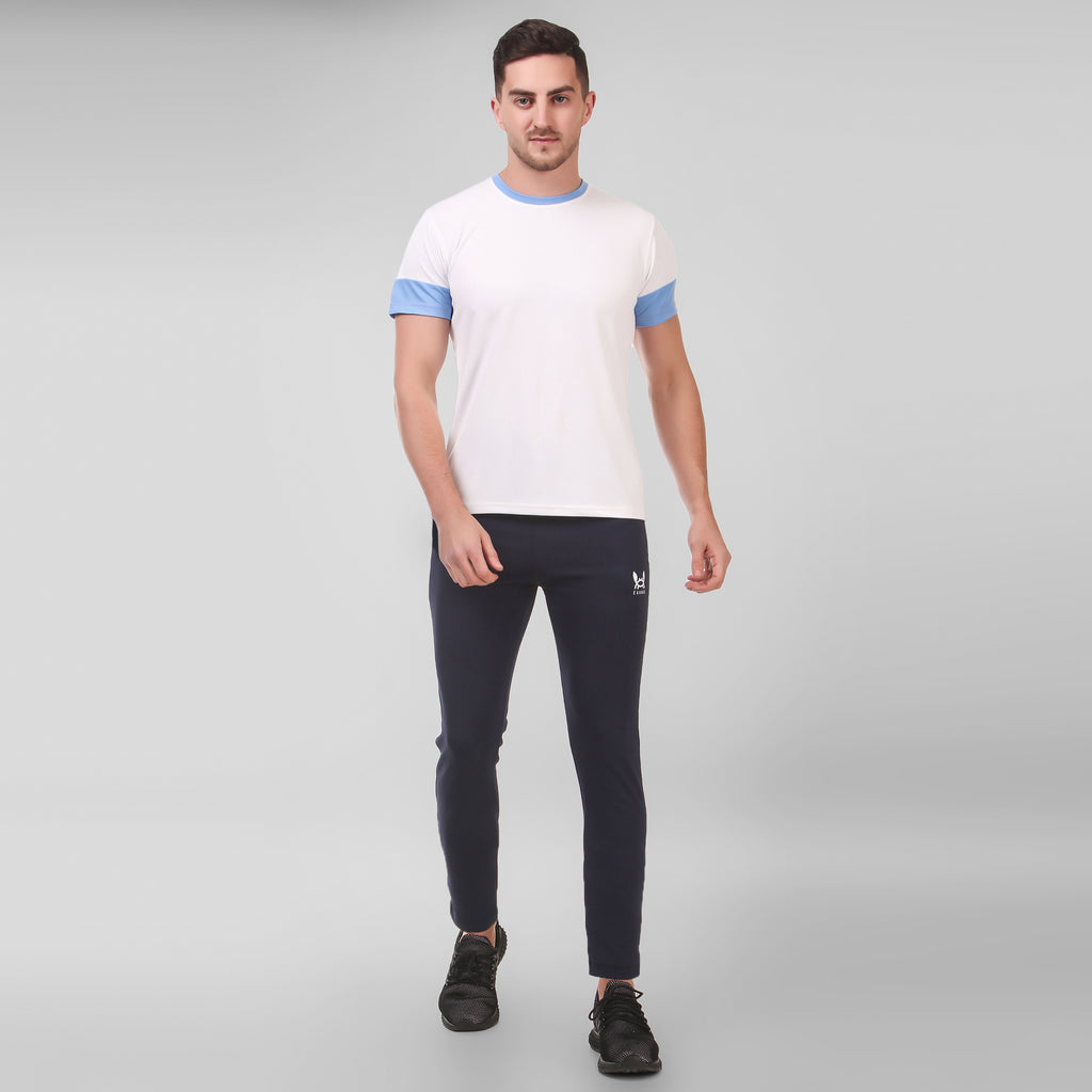 Men Stretchable Blue Track Pant