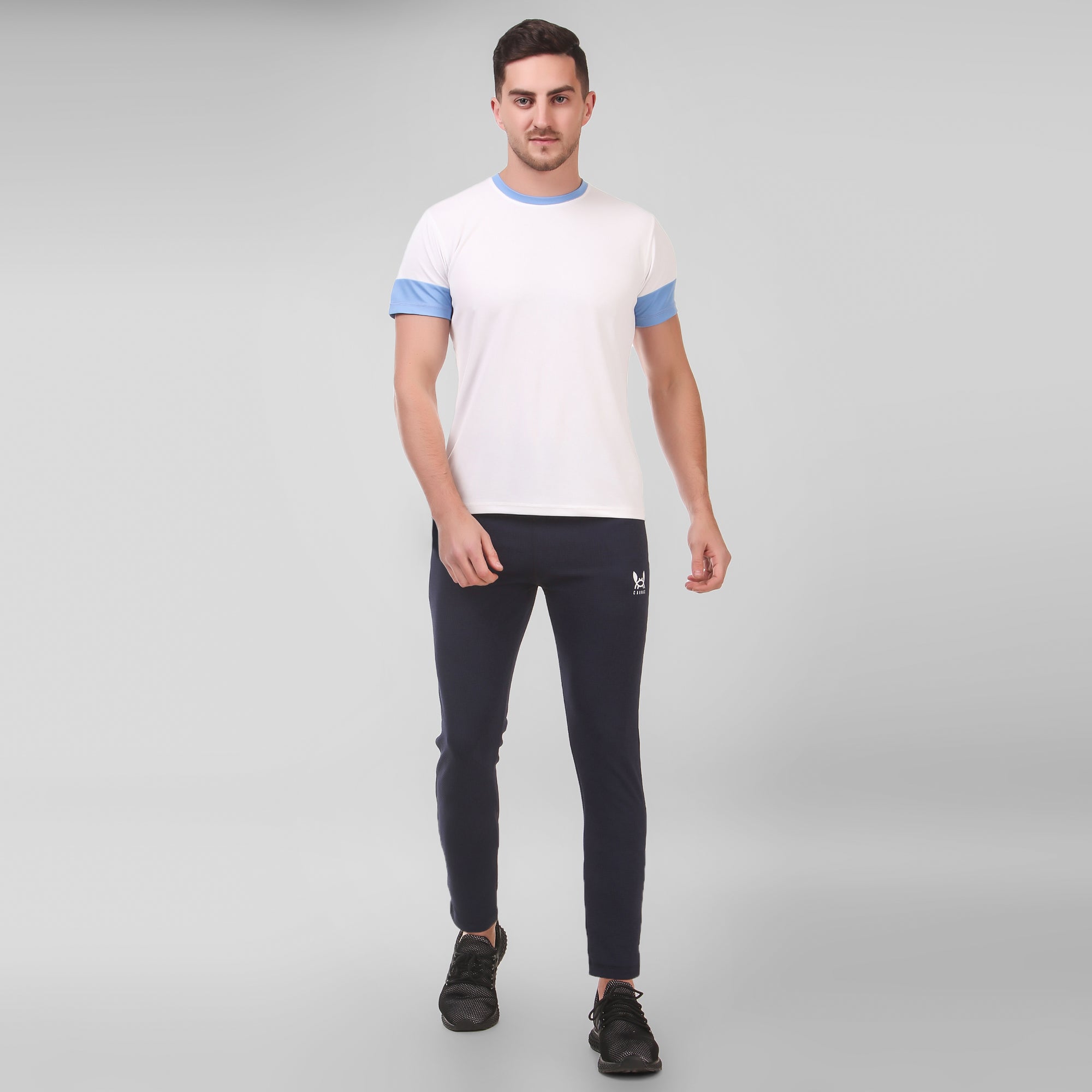 Men Stretchable Blue Track Pant